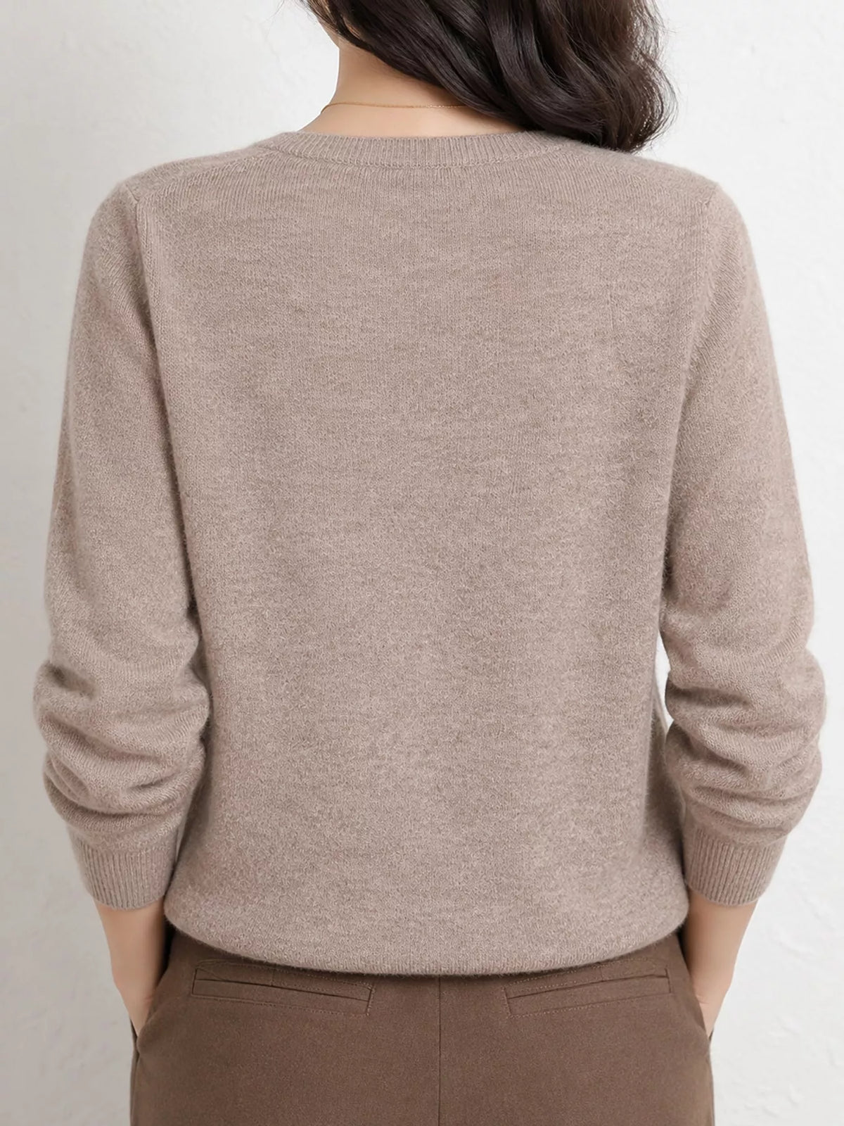 Elegant V-Neck Long Sleeve Soft Knit Top