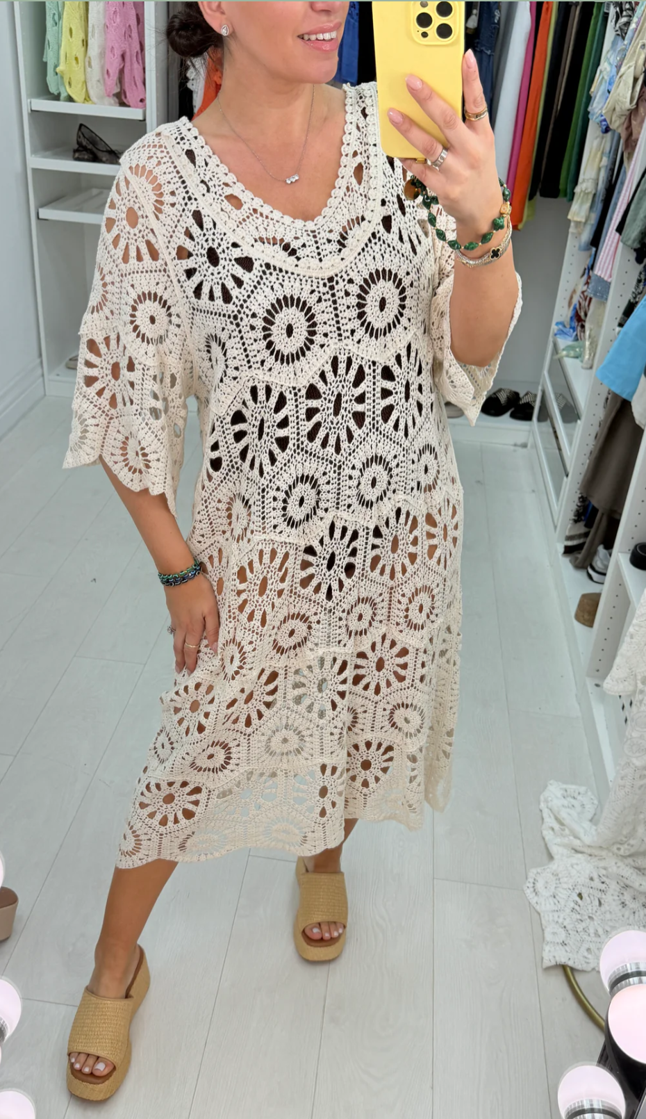 Clidress Boho Cover Up Crochet Dress