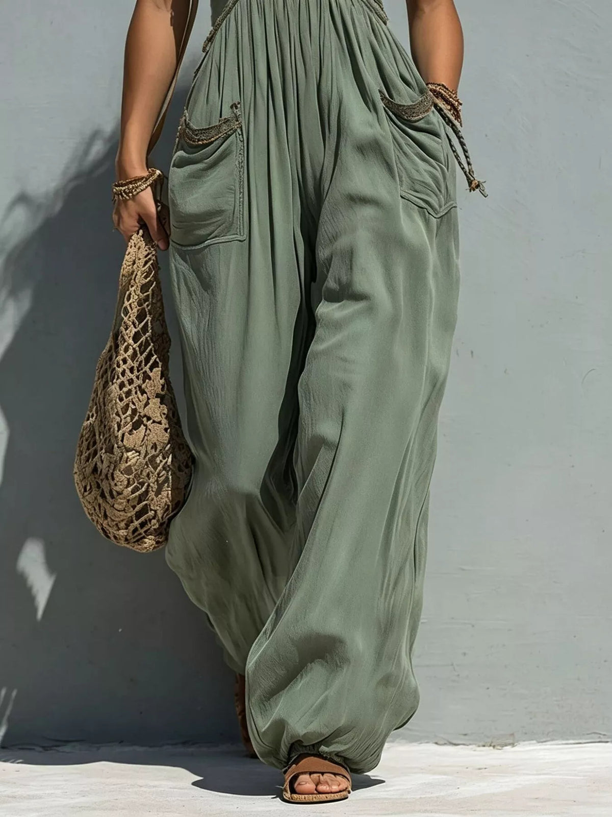 Lace Detail Wide-Leg Jumpsuit