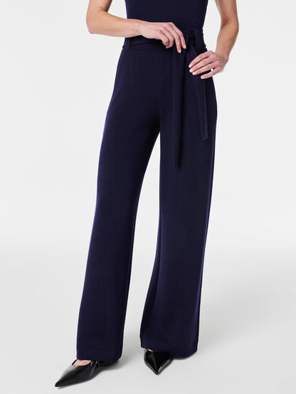 Tie-Waist Wide-Leg Pant Navy blue S