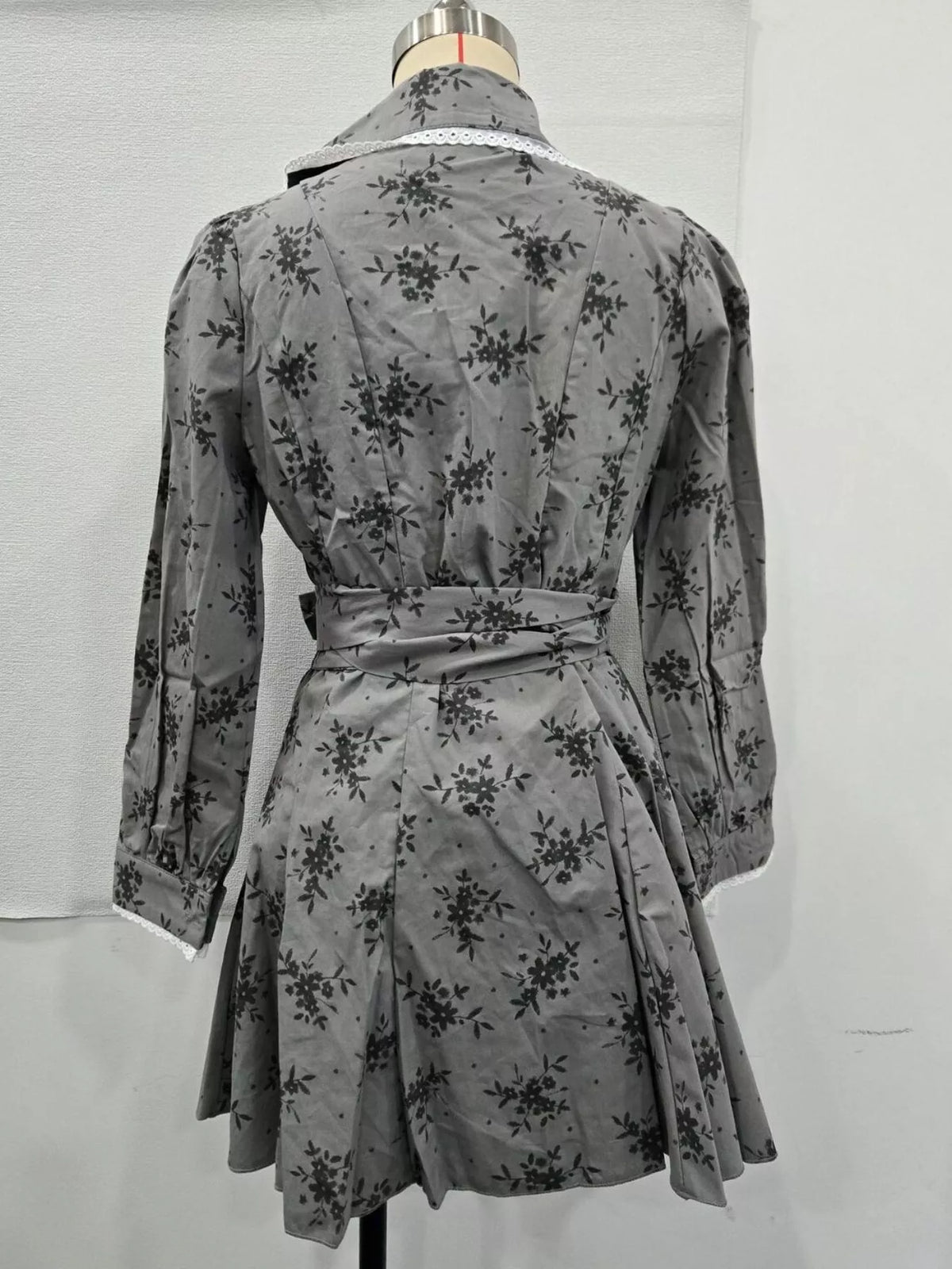 Floral Print Puff Sleeve Button-Down Mini Dress