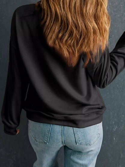 MERRY Christmas Letter Graphic Drop Shoulder Sweatshirt