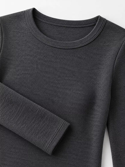 Minimalist Slim-Fit Long Sleeve Crew Neck T-Shirt