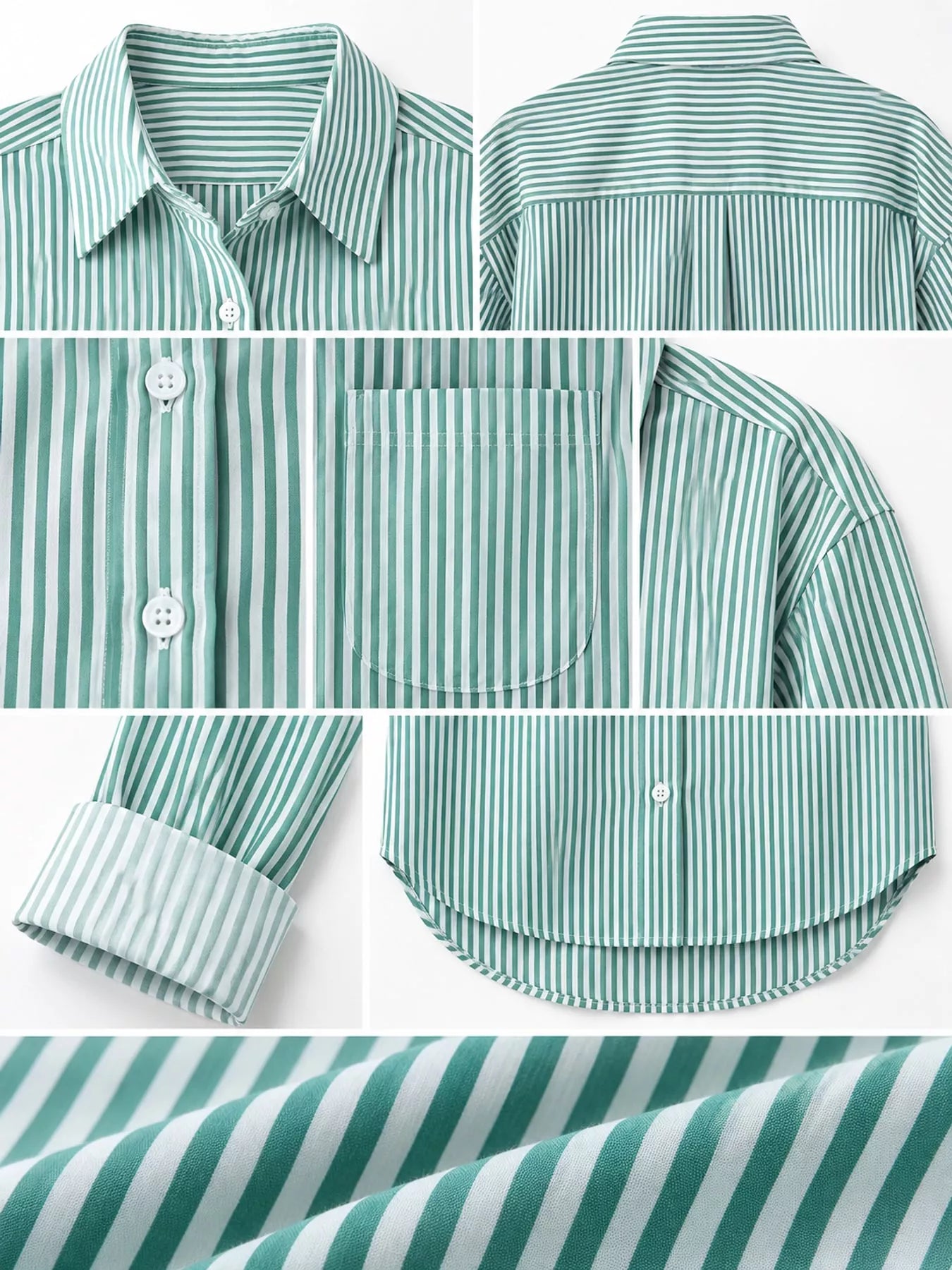 Full Size Striped Button-Down Long Sleeve Shirt Plus Size