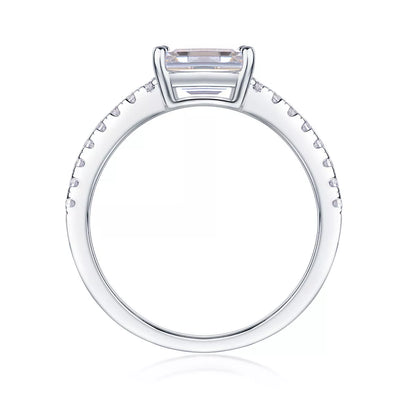 1 Carat 925 Sterling Silver Moissanite Geometric Ring