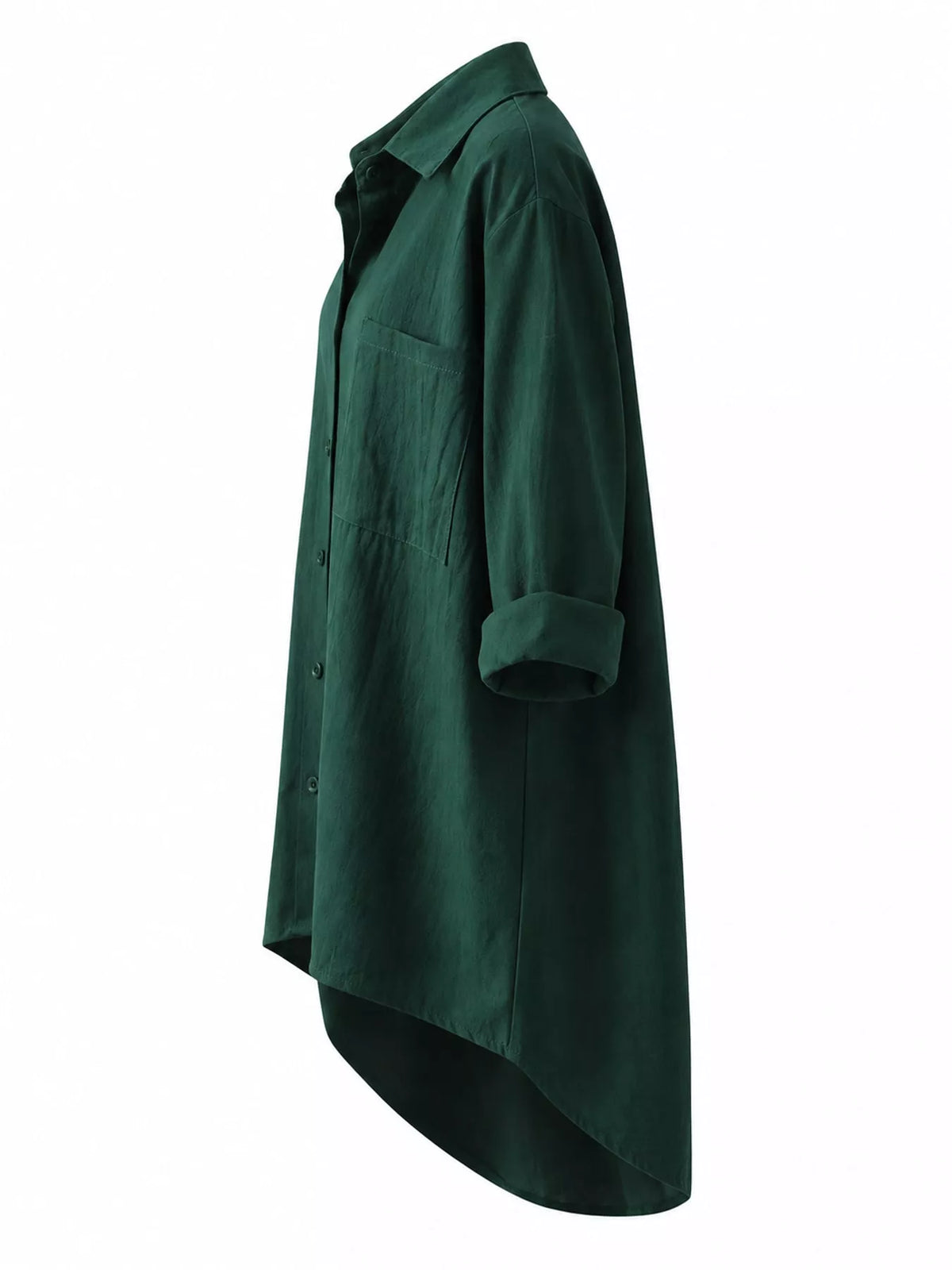 Full Size Casual Button-Down Shirt with Dual Chest Pockets Plus Size