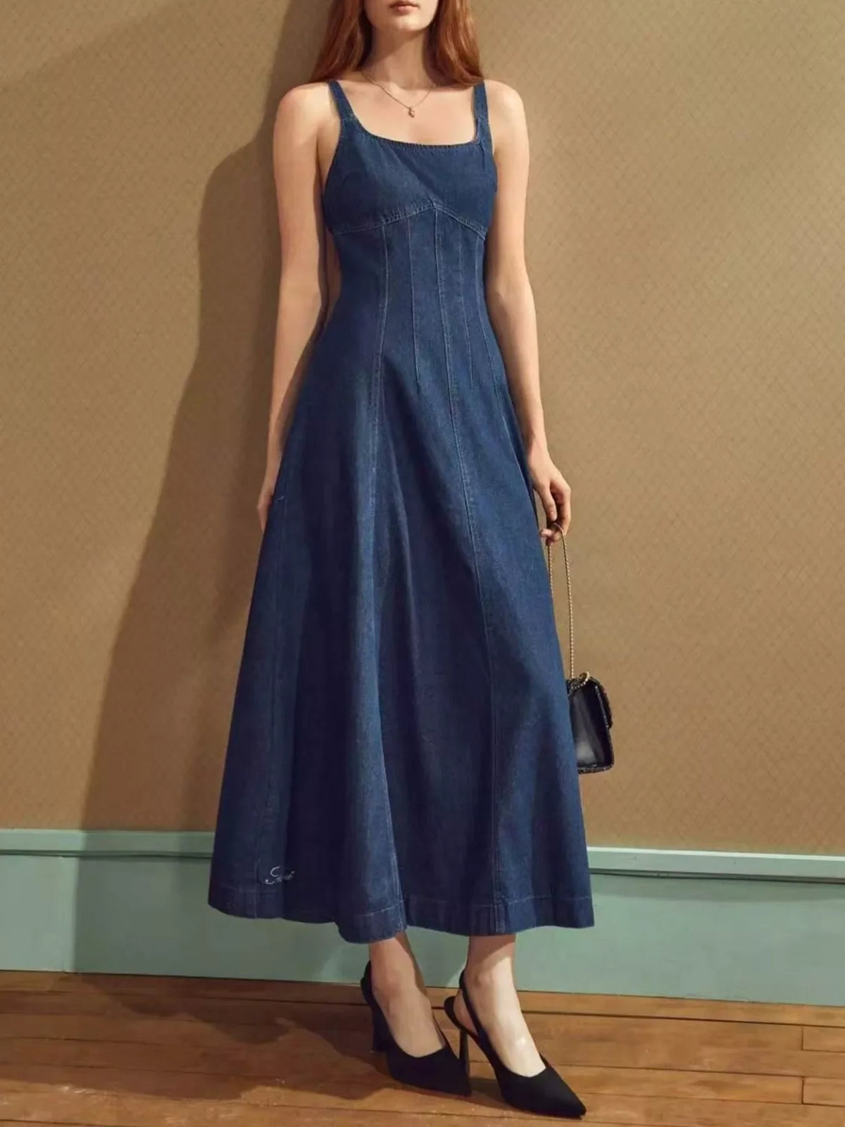 Women's Denim A-Line Dress | Diva USA Boutique