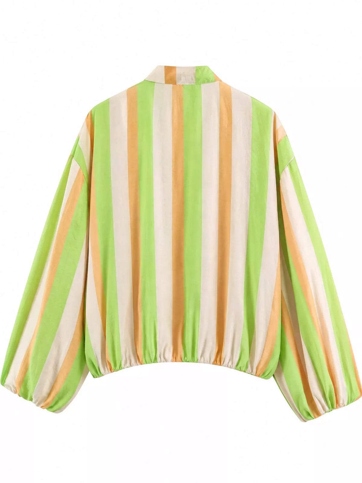 Vibrant Striped Lightweight Zip-Up Jacket