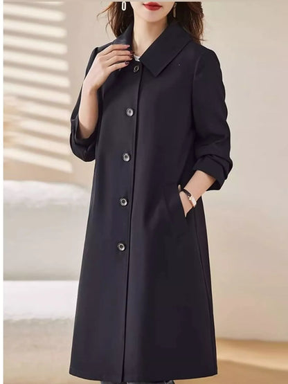Plus Size Button Up Longline Coat