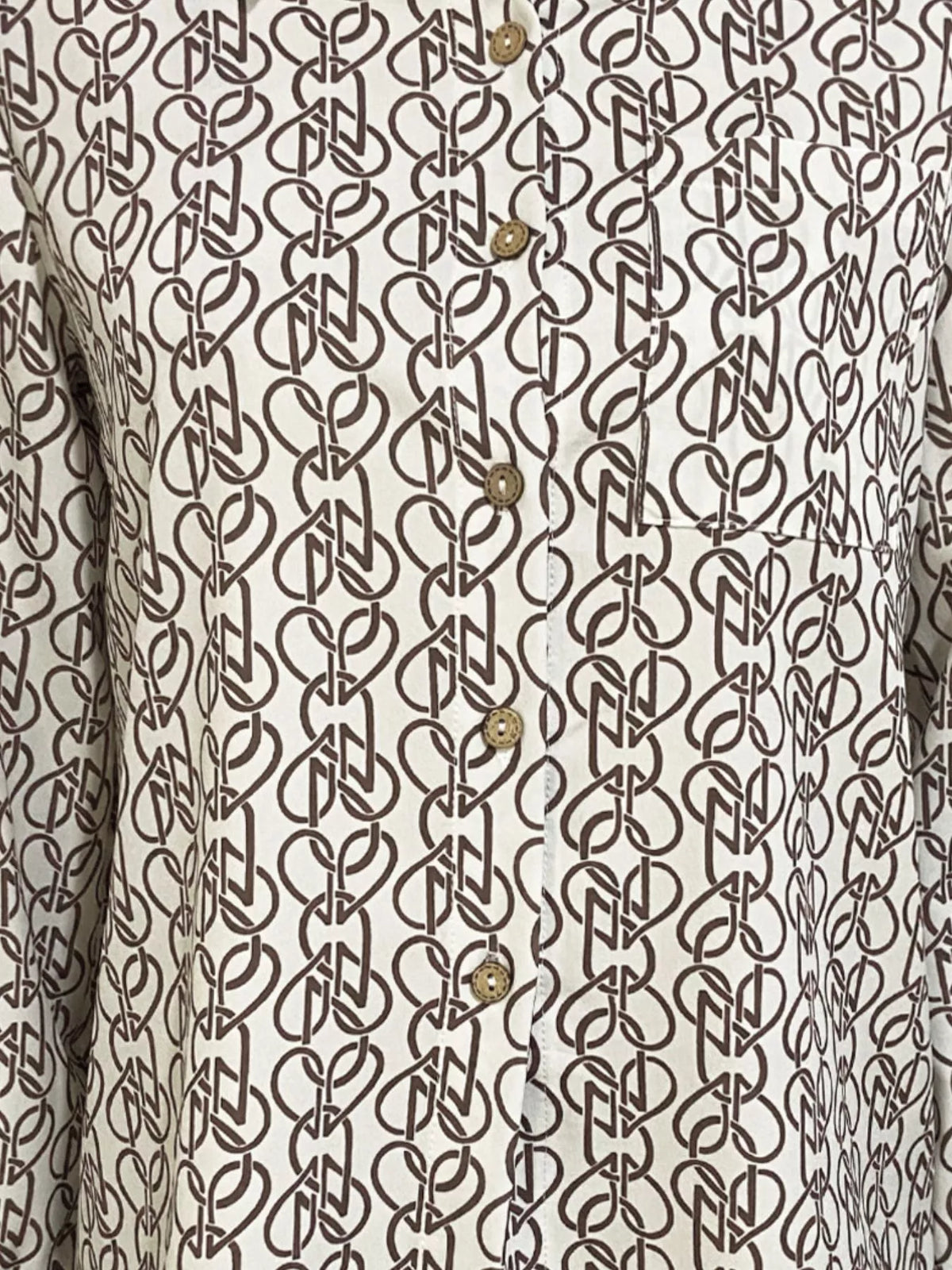 Printed Button-Down Long Sleeve Shirt