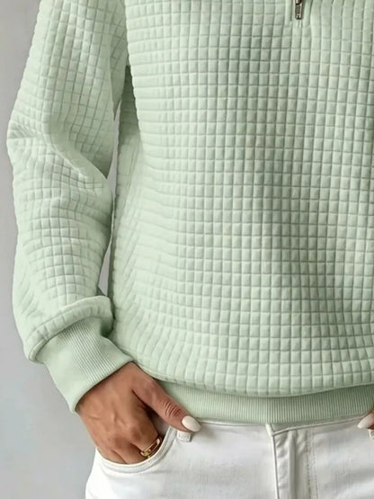 Waffle Knit Quarter-Zip Sweatshirt