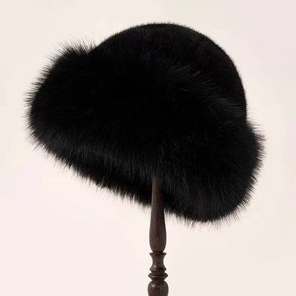 Thick Fuzzy Brimless Elegant Fur Hat for Women
