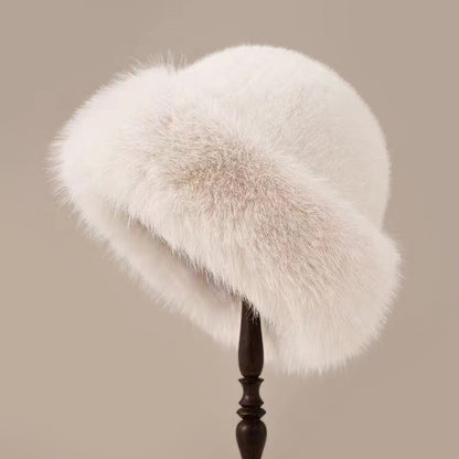 Thick Fuzzy Brimless Elegant Fur Hat for Women